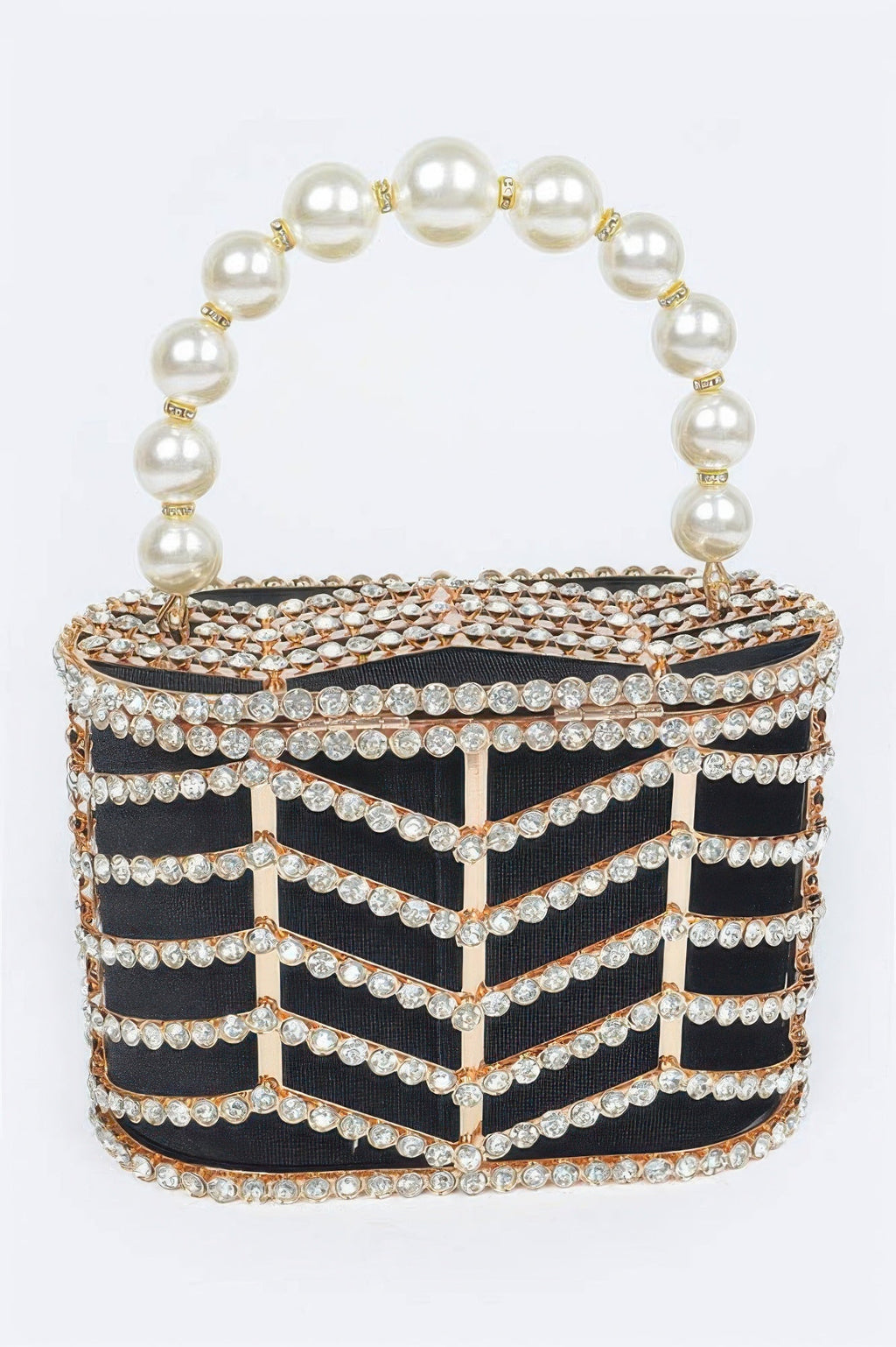 Rhinestone Metal Frame Clutch