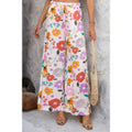 Allover Print Drawstring Pockets Wide Leg Pants See size chart under “more details”