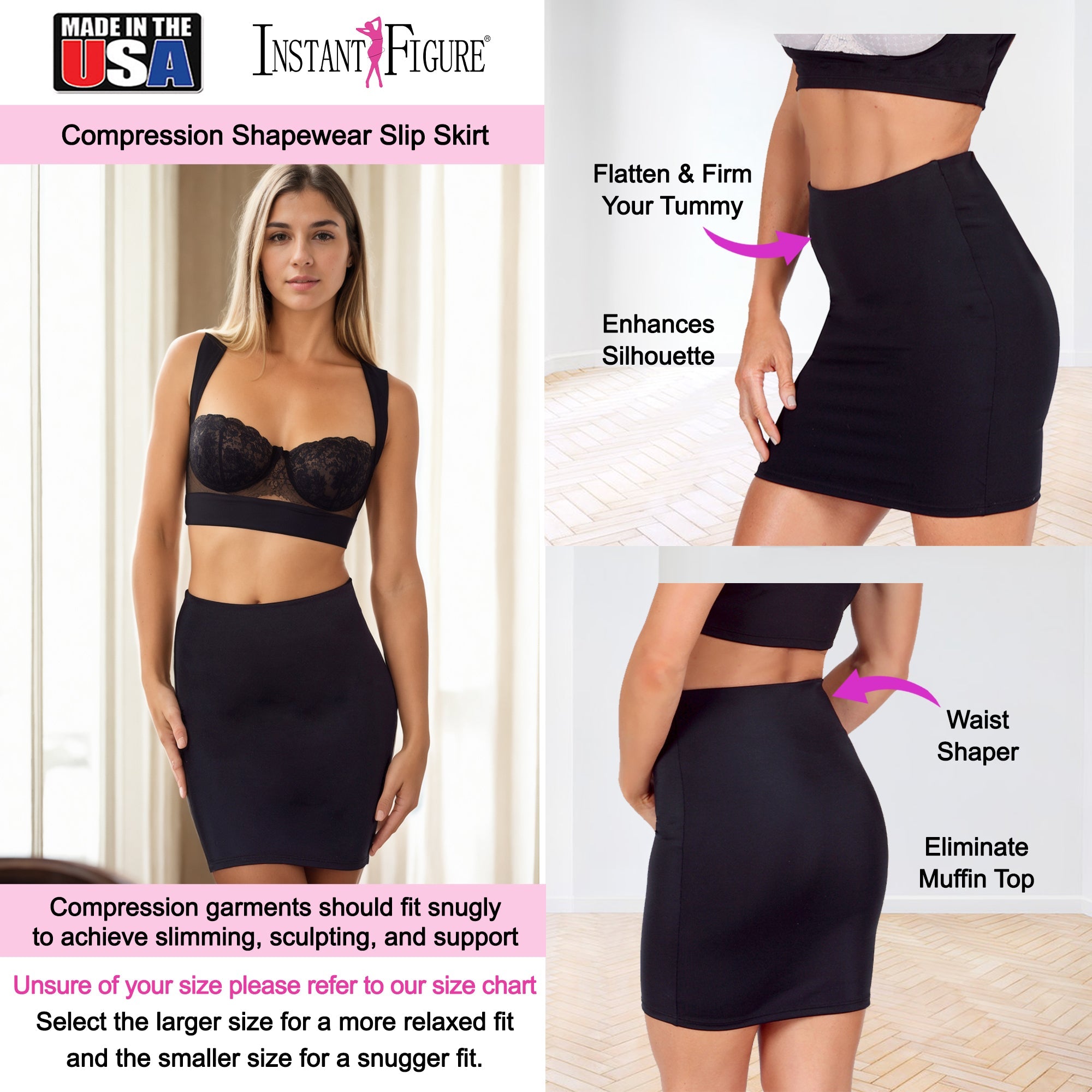 InstantFigure women's Shapewear Slip Skirt WS40141