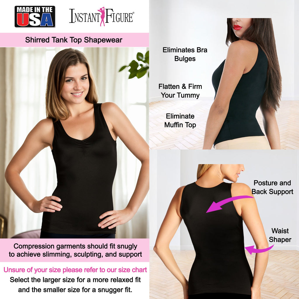 InstantFigure Shirred Tank Top Shapewear WT40011