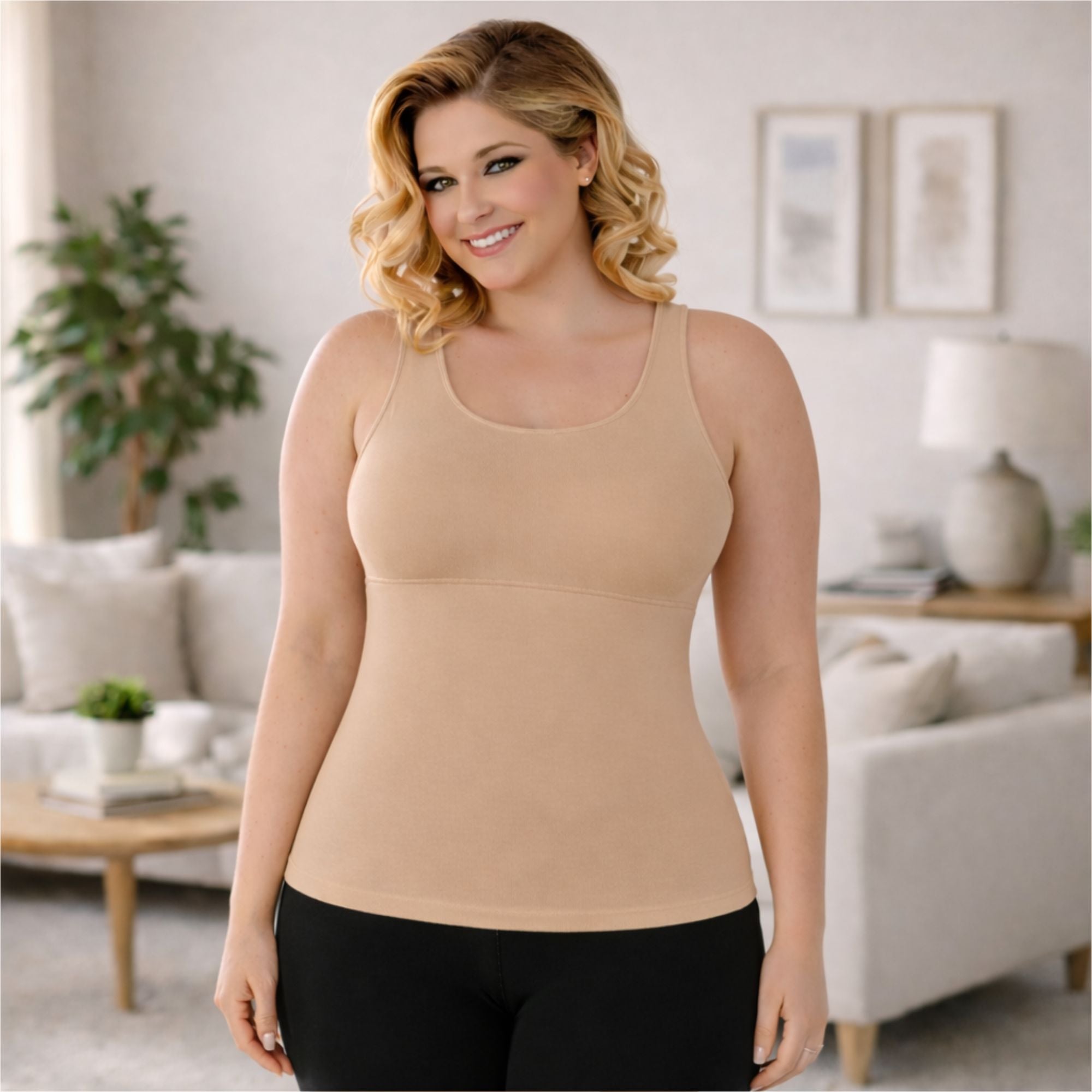 InstantFigure Plus Size Empire Seam Tank Top WT4061C