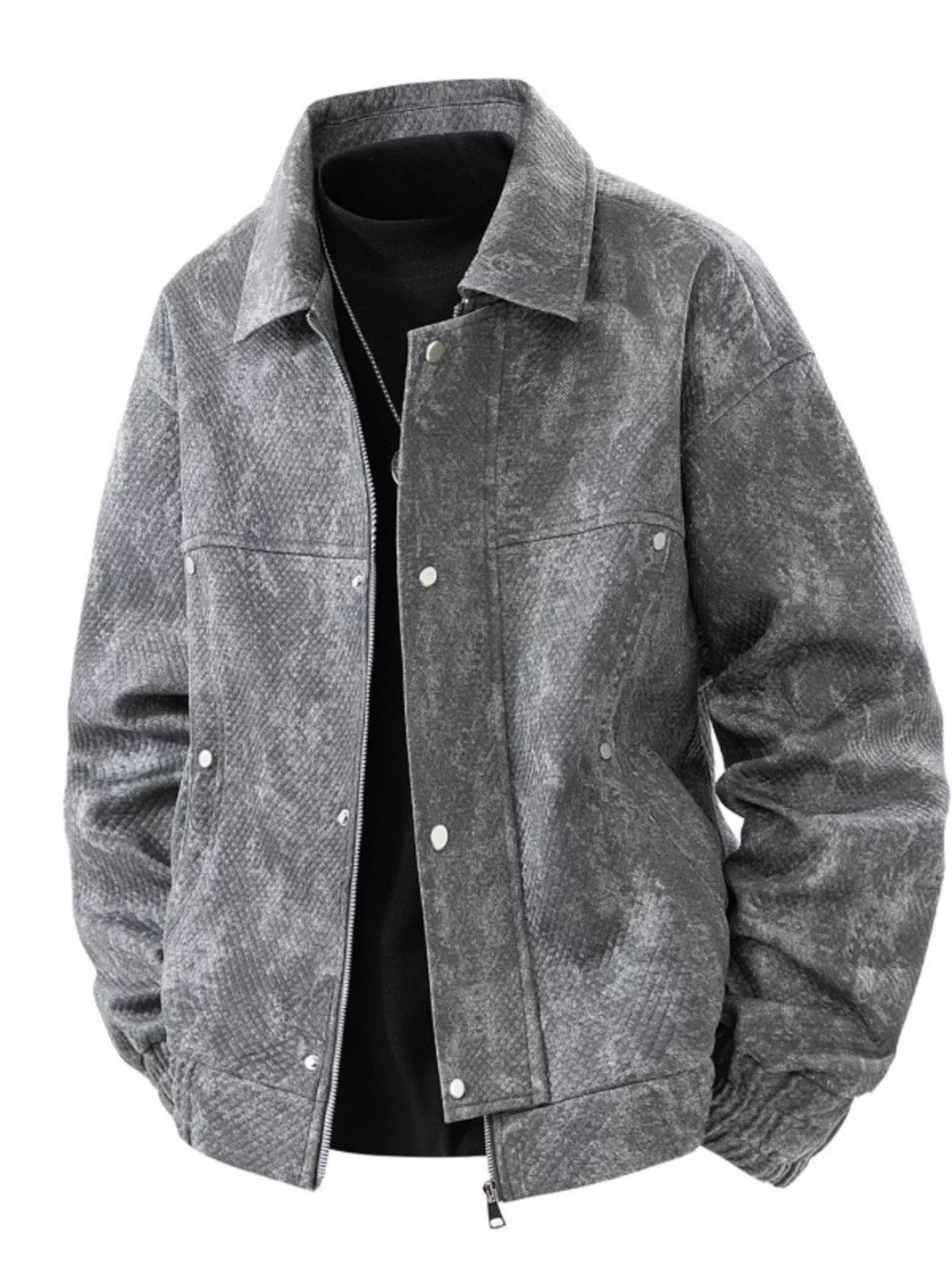 Men's Plus Size Casual Snap-Down Jacket
