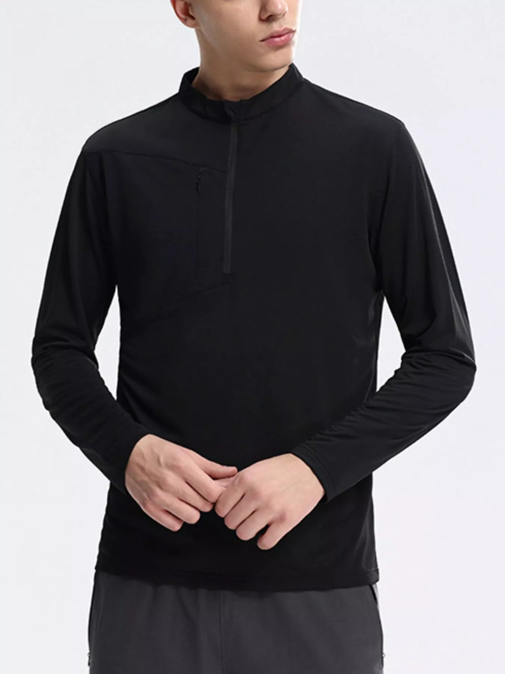 Men's Plus Size Slim Fit Quarter-Zip Sweatshirt