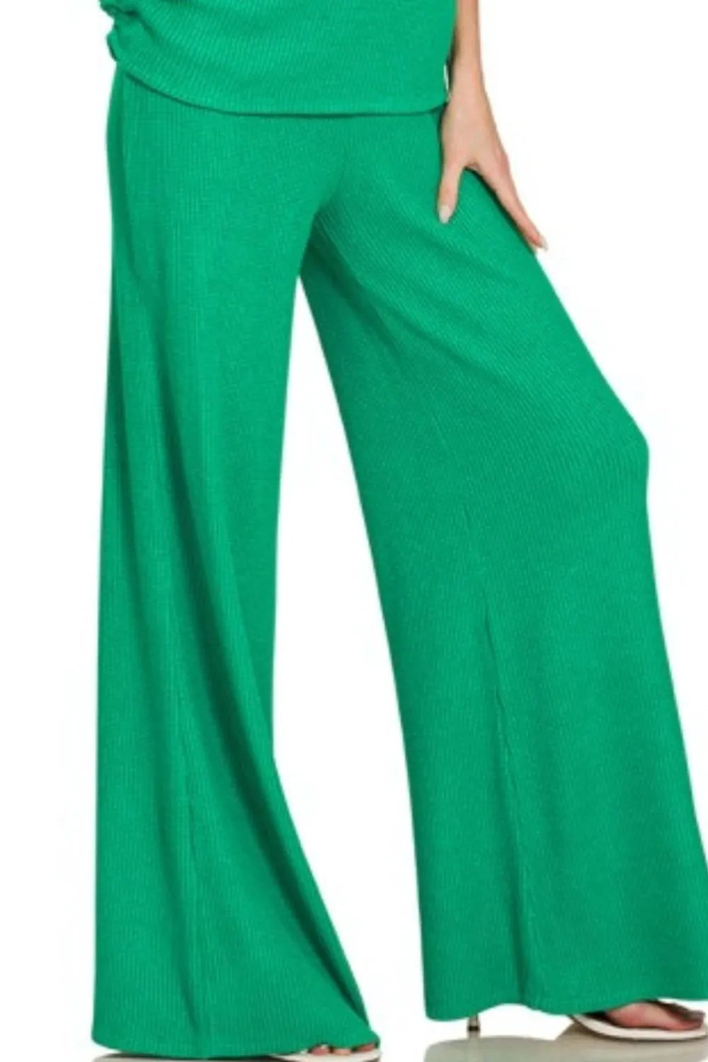 Zenana Sweater Mock Neck Top & Long Pants Set