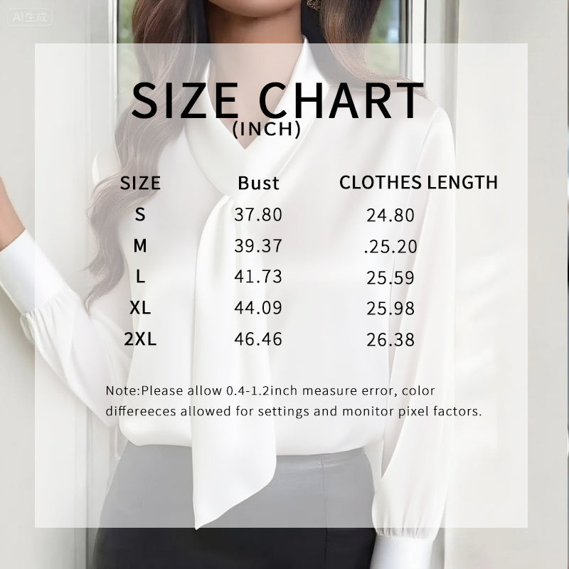 Women's Ribbon Detail Blouse, Lightweight Business Casual Shirt