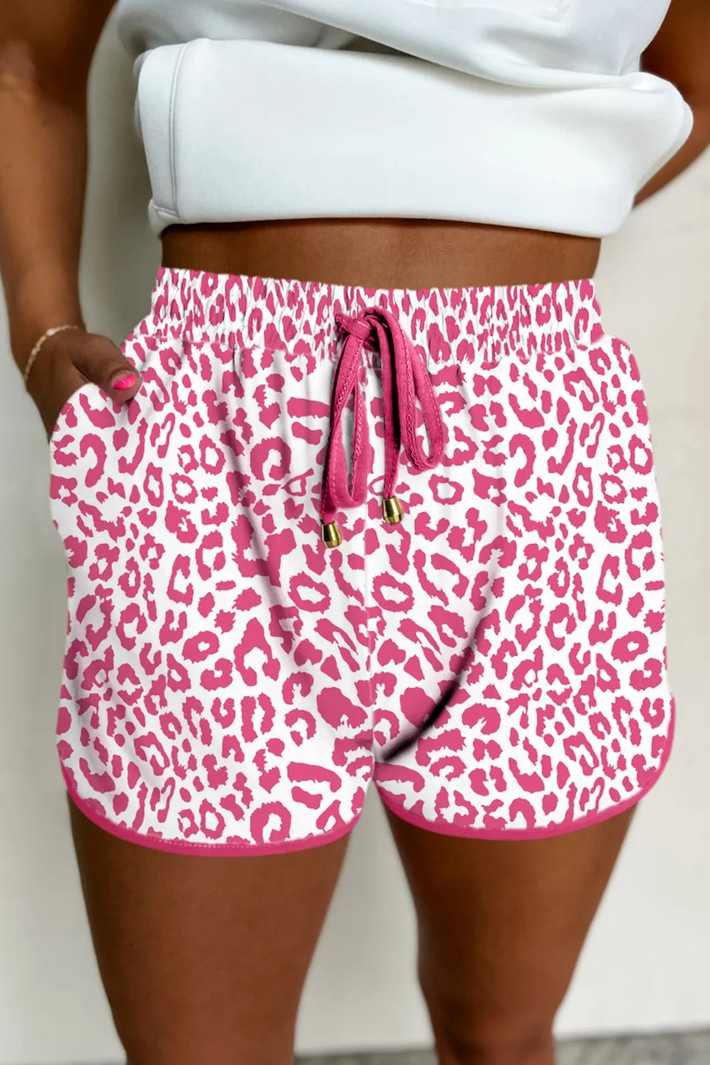 Leopard Drawstring Shorts – Comfortable and Stylish Fit See size chart under “more details”