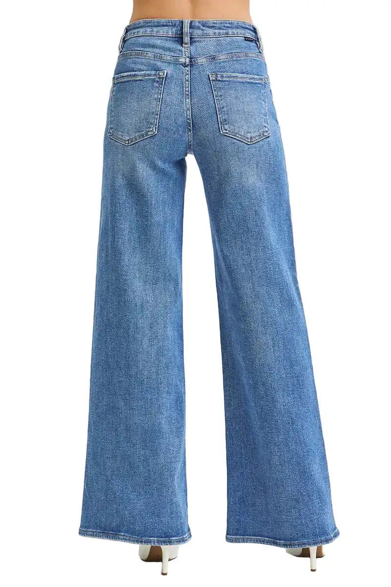 RISEN Full Size High Rise Wide Leg Jeans Plus Size