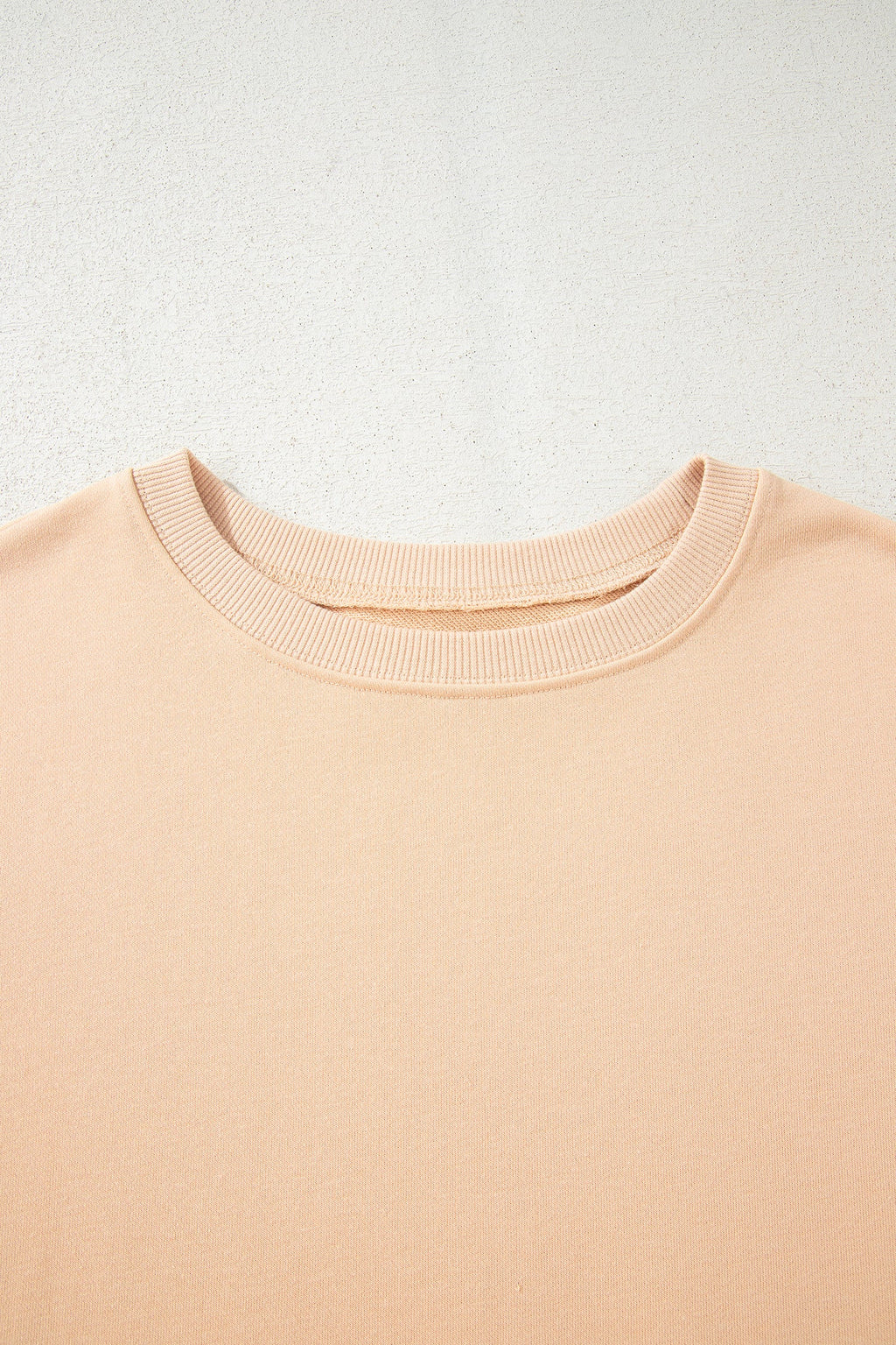 Beige Color Block Patchwork Split Hem Casual Sweatshirt