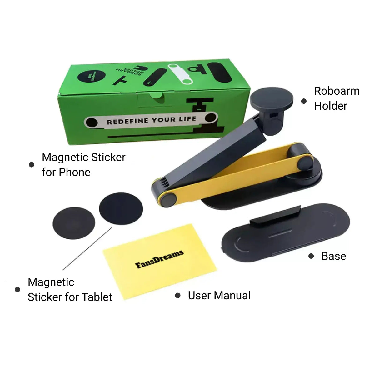 Fansdreams™ Wall Mount Adjustable Magnetic Phone & Tablet Holder