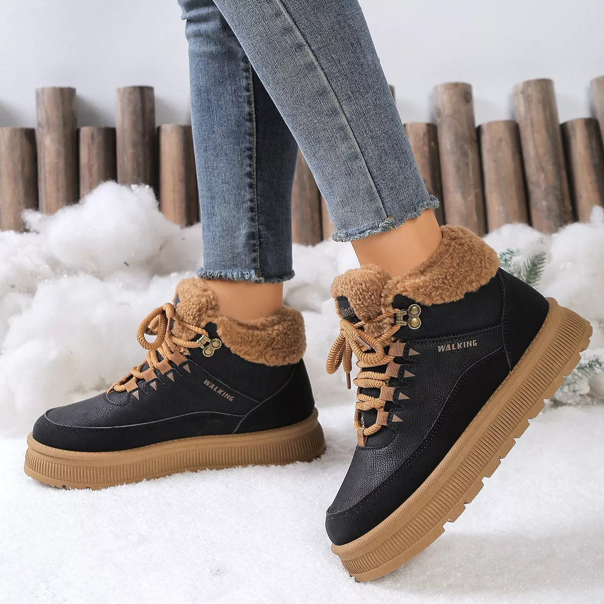 Fur-Lined Ankle Boots