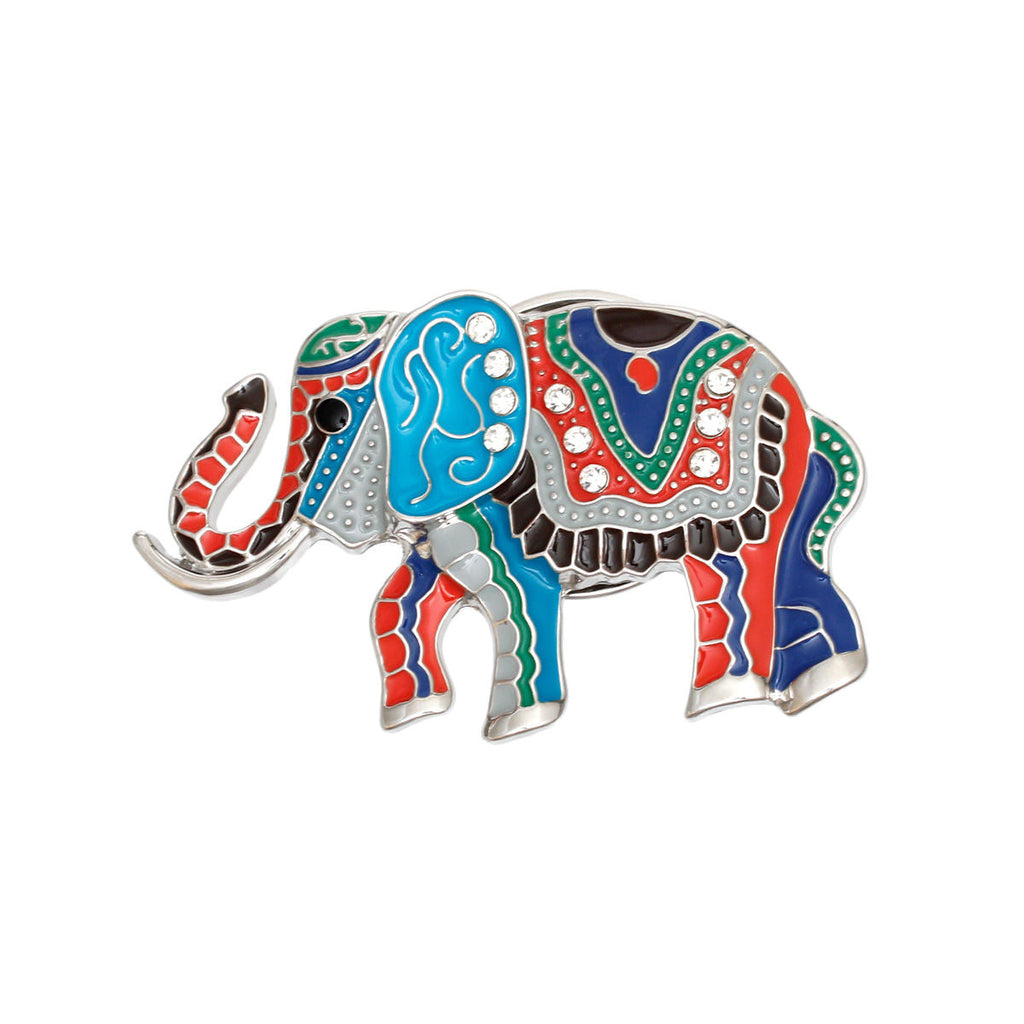 Statement Brooch Multicolor Tribal Elephant Magnetic Pin Stylish Accessory