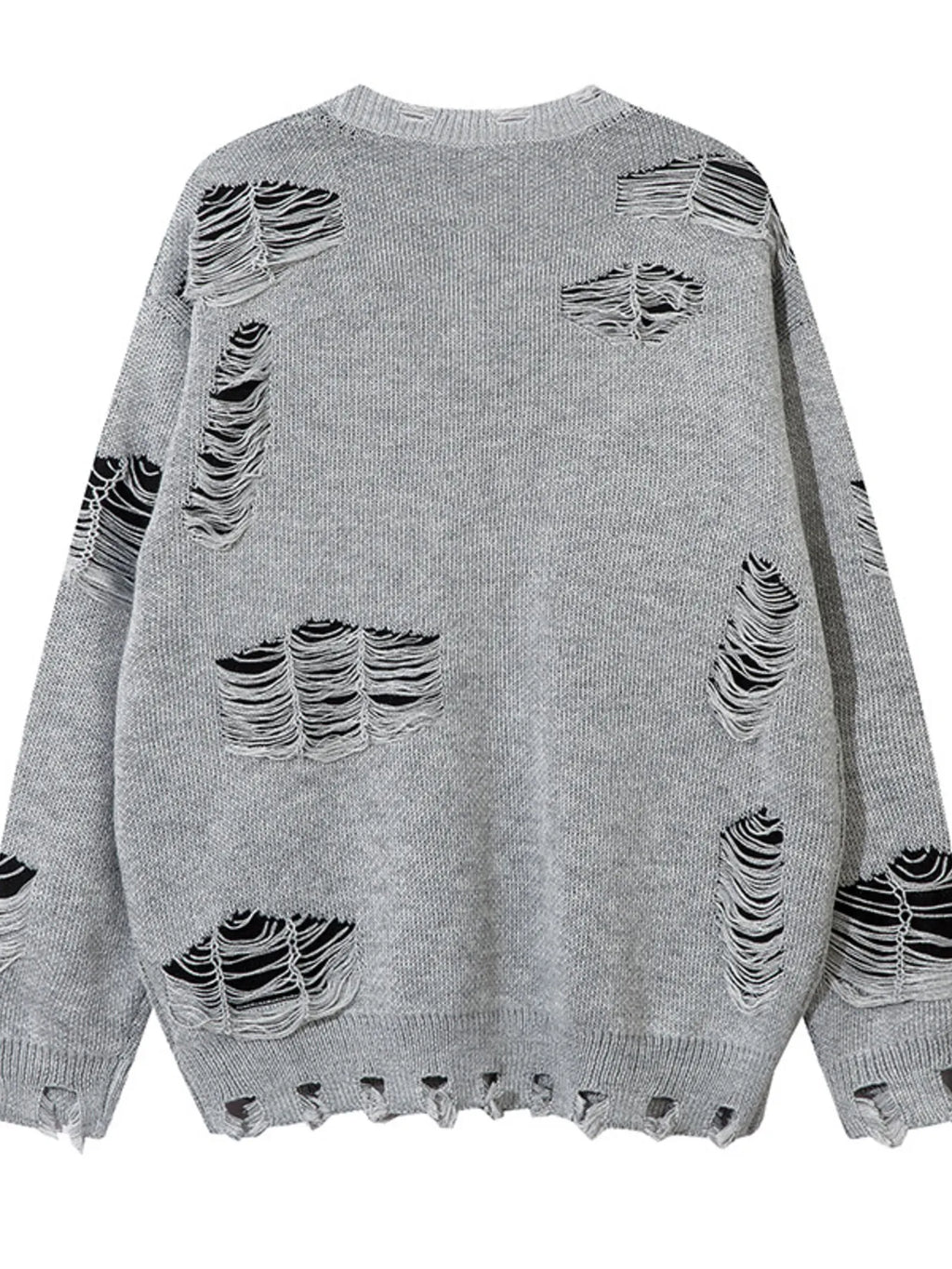 Men's Distressed Chain Detail Oversized Sweater