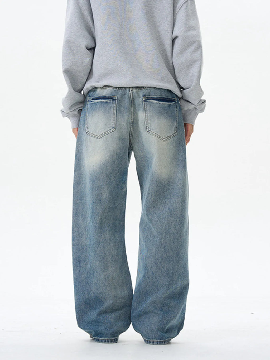 Men's Wash Wide Leg Jeans