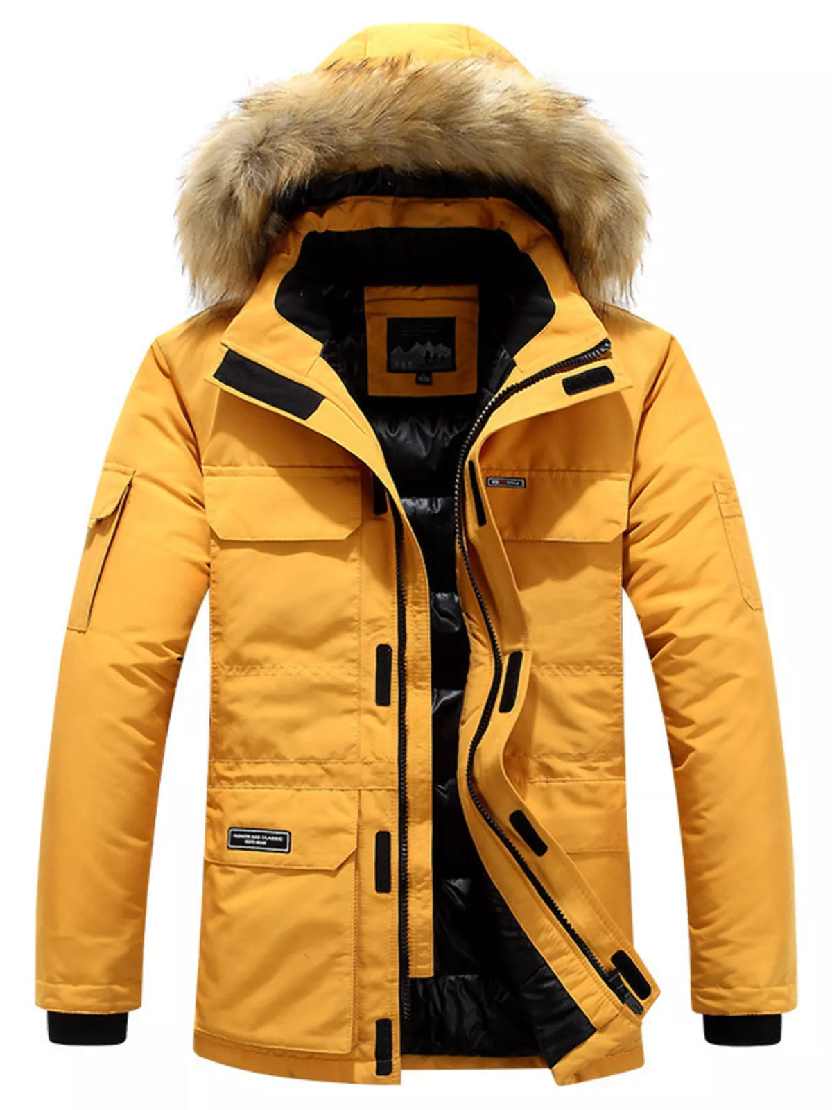Men's Plus Size Fur Hooded Warm Winter Parka Coat