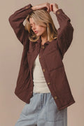 Quilted Wrinkle Gauze Long Sleeve Shacket