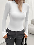 Stretchy Long Sleeve Crewneck Tee
