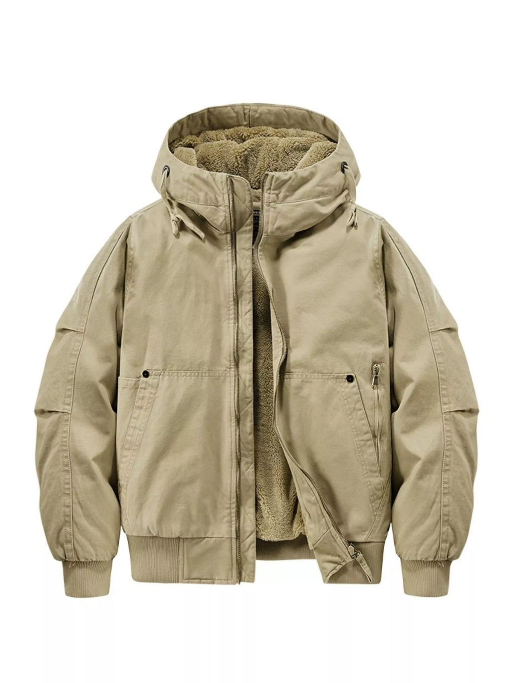 Men's Plus Size Hooded Fleece Lined Winter Jacket