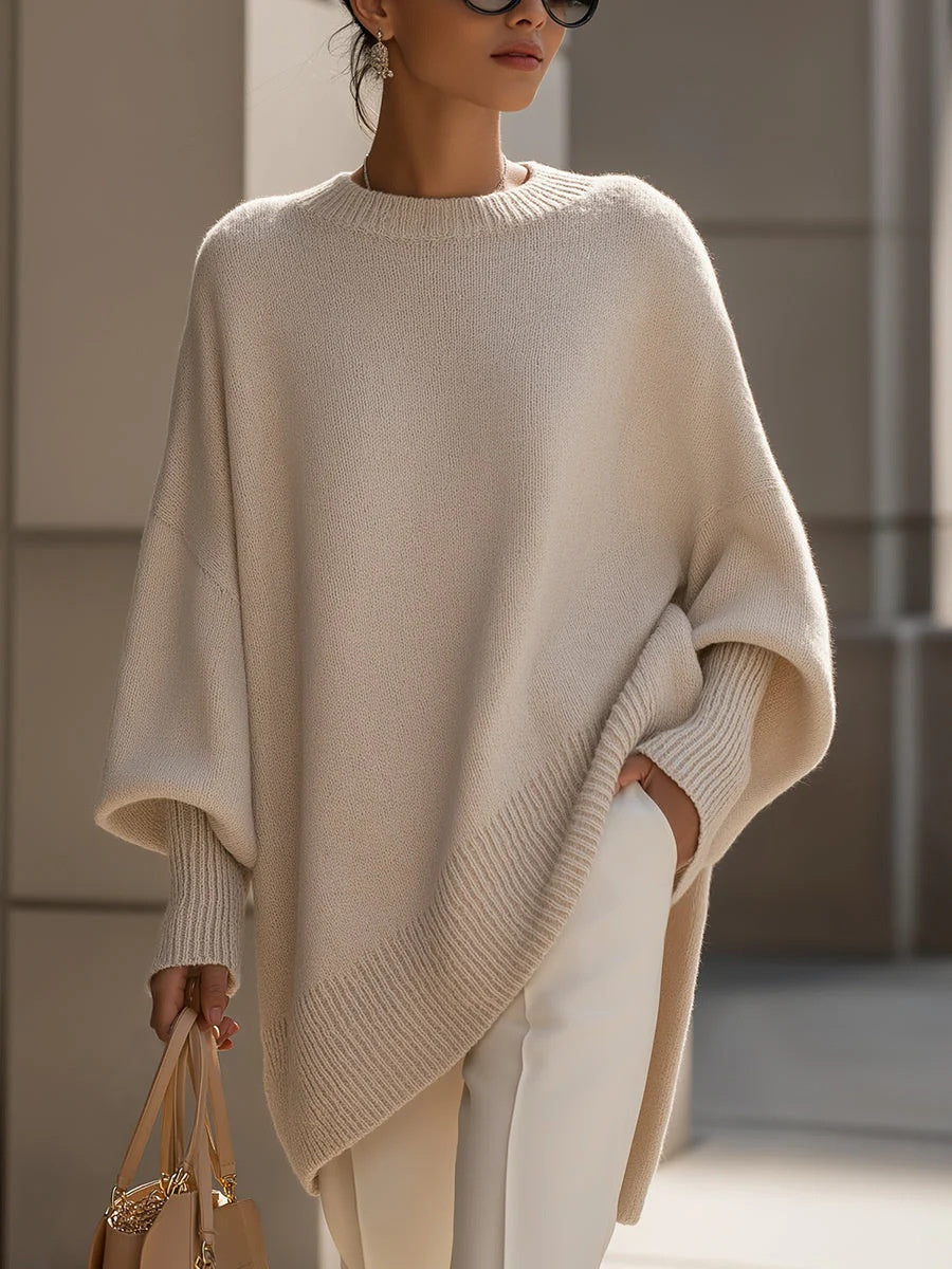 Thick Round Neck Women's Loose All-matching Knitted Pullover Sweater See size chart under “more details”