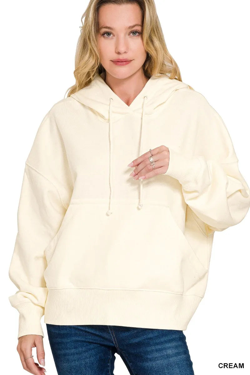 Oversized Fleece Kangaroo Pocket Hoodie