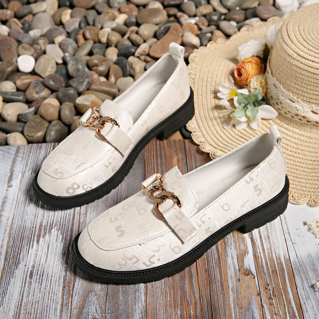 Round Toe Block Heels Loafers