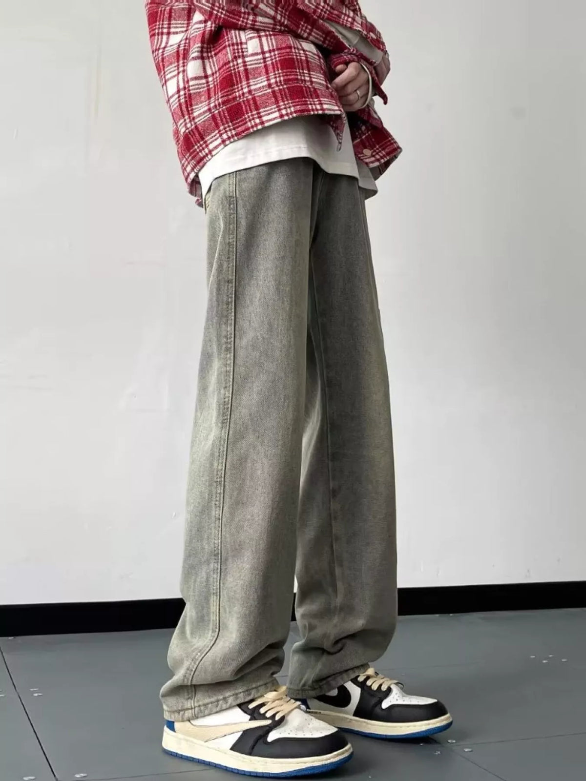 Men's Full Size Wash Loose Fit Jeans Plus Size