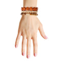 Bracelet Set 4 Pcs Brown Wood Layered Stylish Casual Accessories