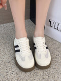 Lace Up Round Toe Platform Sneakers