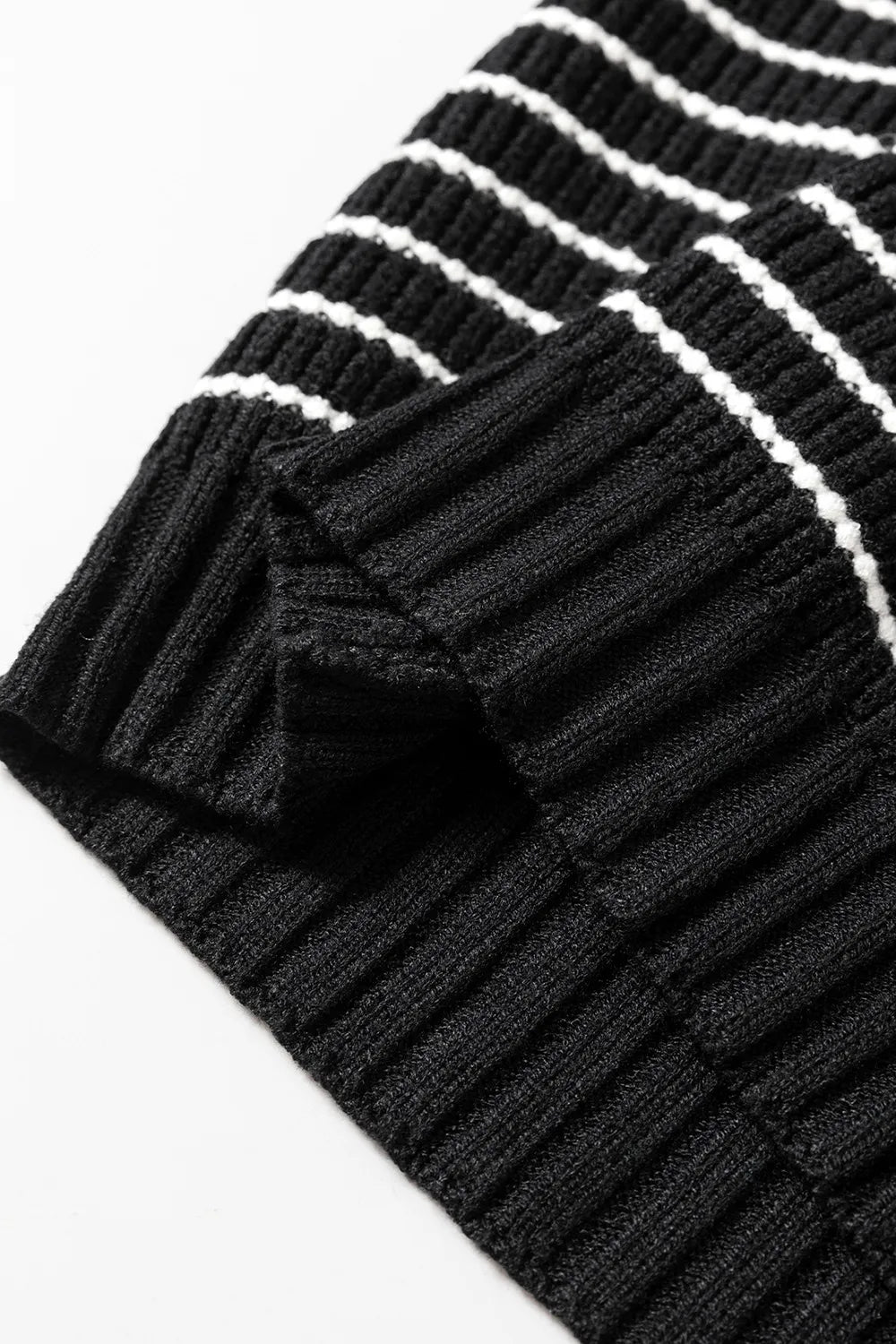 Stripe Turn-Down Johnny Collar Sweater Vest