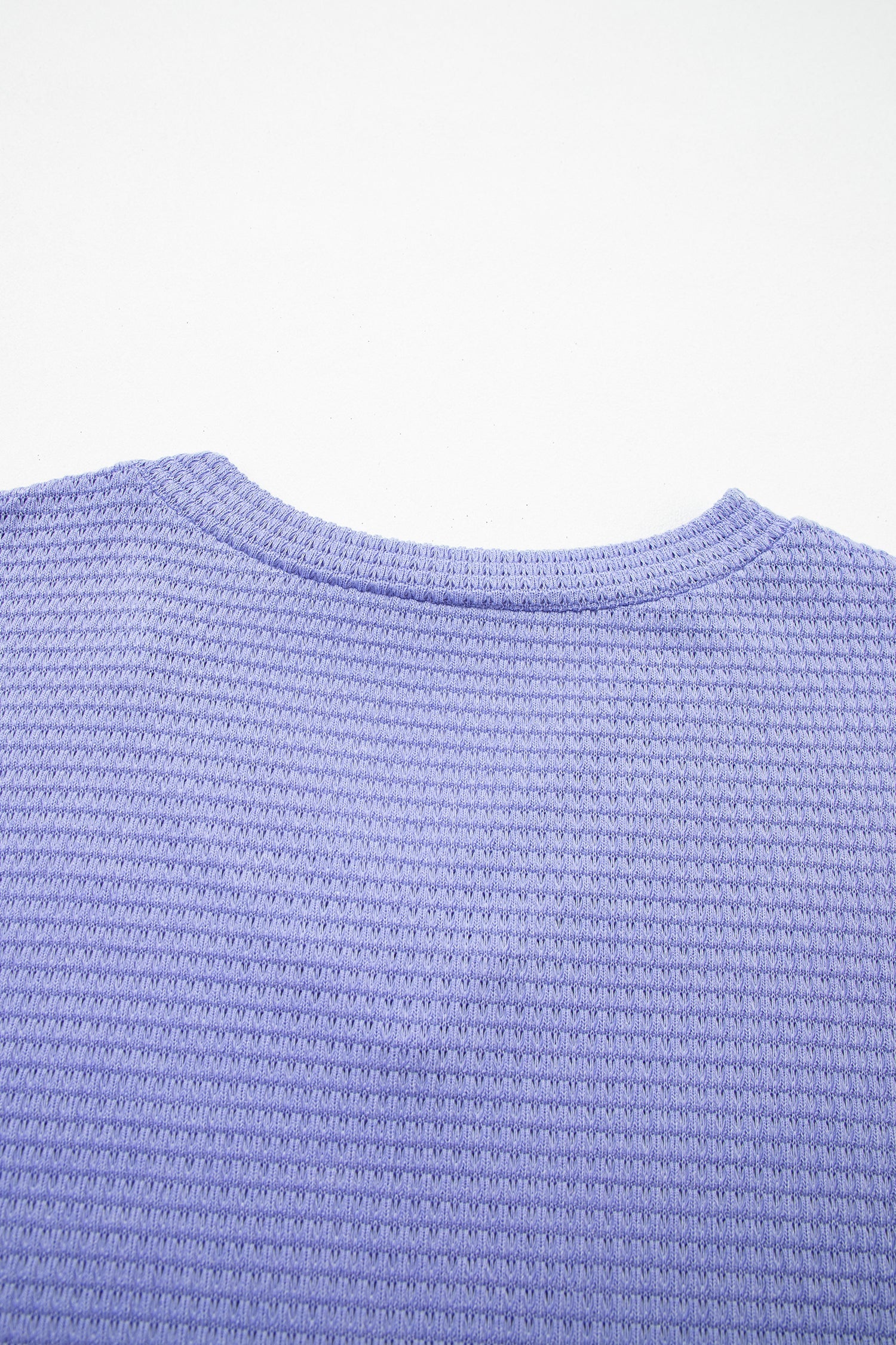 Wisteria Waffle V Neck Short Sleeve Knit Top