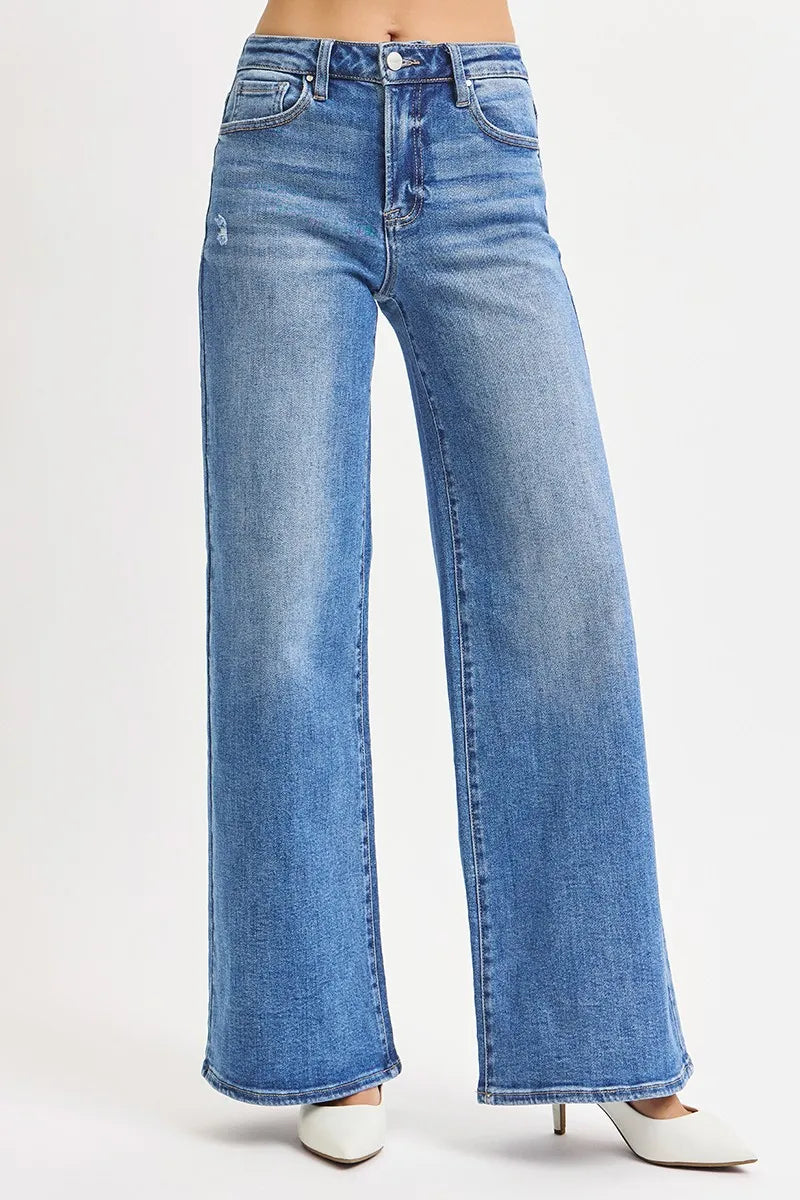 Full Size High Rise Wide Leg Jeans Plus Size