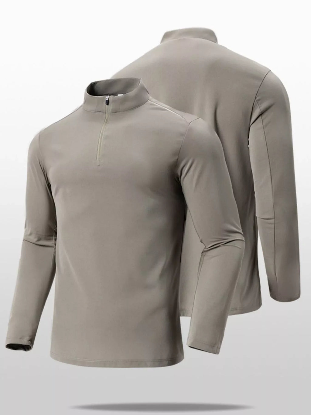 Men's Plus Size Long Sleeve Quarter Zip T-Shirt