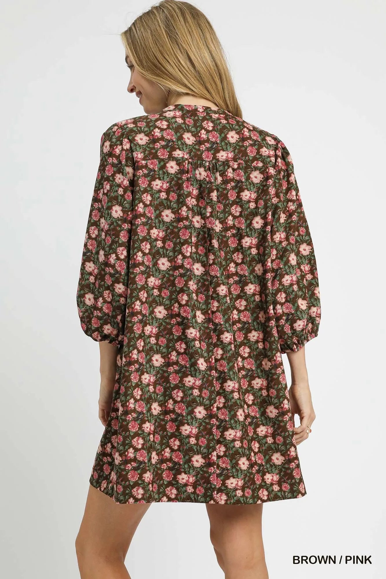 Floral Tie-Neck Babydoll Dress