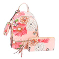 Backpack Set Blush Floral Stylish Casual Accessories