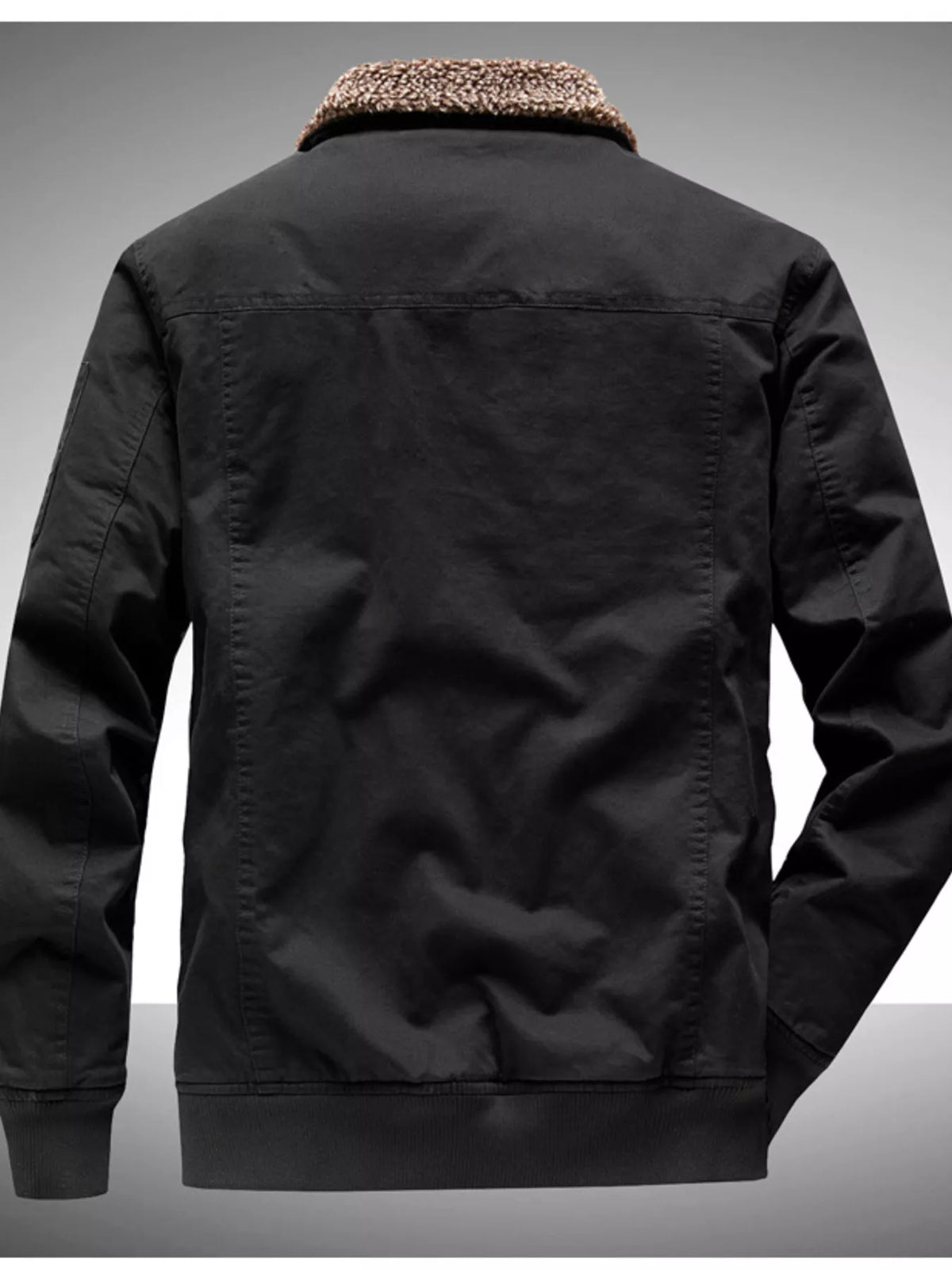 Men's Plus Size Winter Sherpa Lined Bomber Jacket