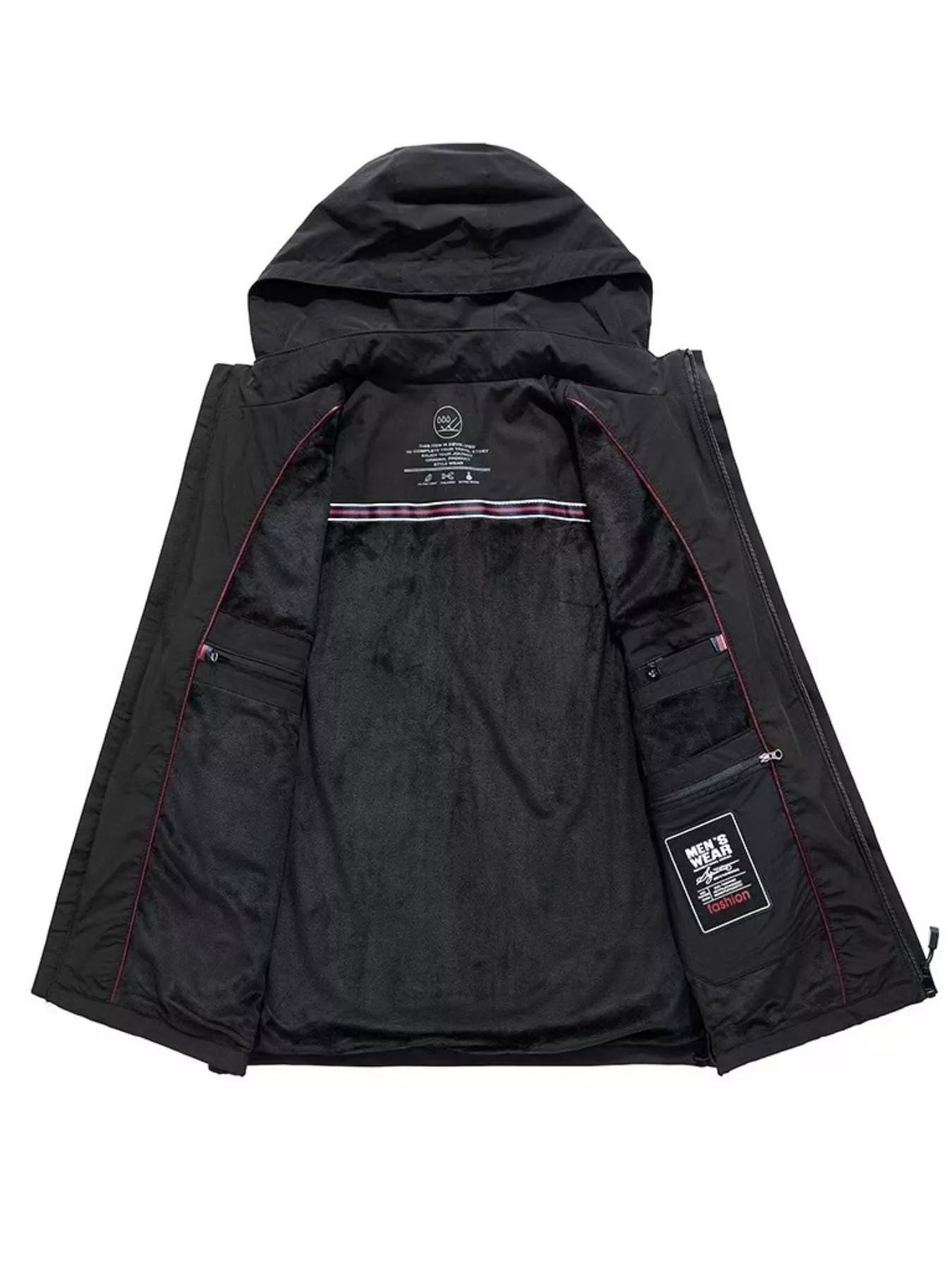 Men's Plus Size Hooded Zip Up Vest