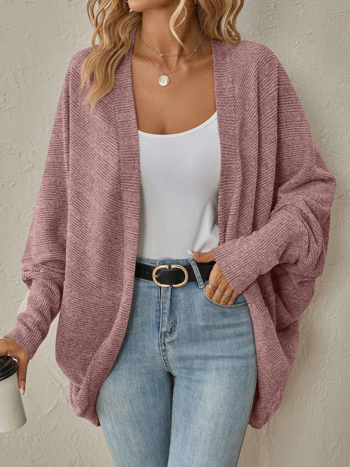 European And American Fashion Autumn And Winter New Knitted Cardigan Aliexpress Pure Color Cardigan Mid-Length Knitted Knitwear