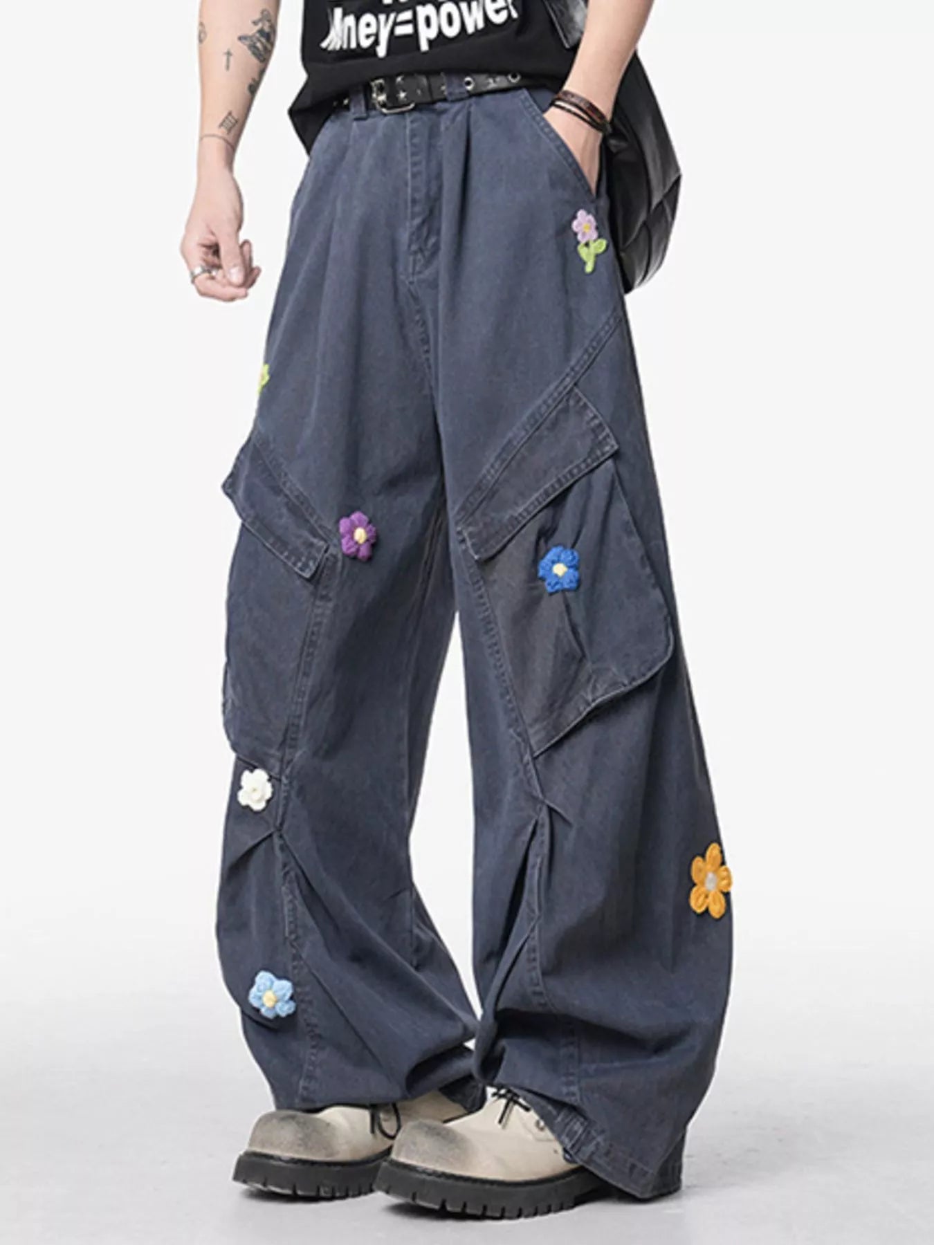 Men's Flower Wide Leg Pants