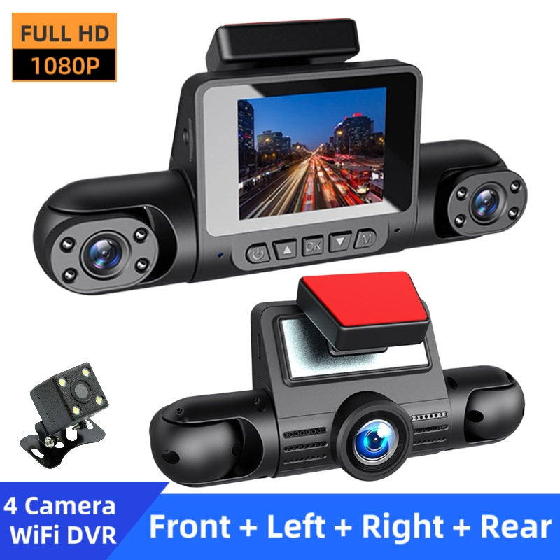 1080P High-definition Driving Recorder With Four Lenses, High-definition Night Vision, Front, Back, Left, Right Recording
