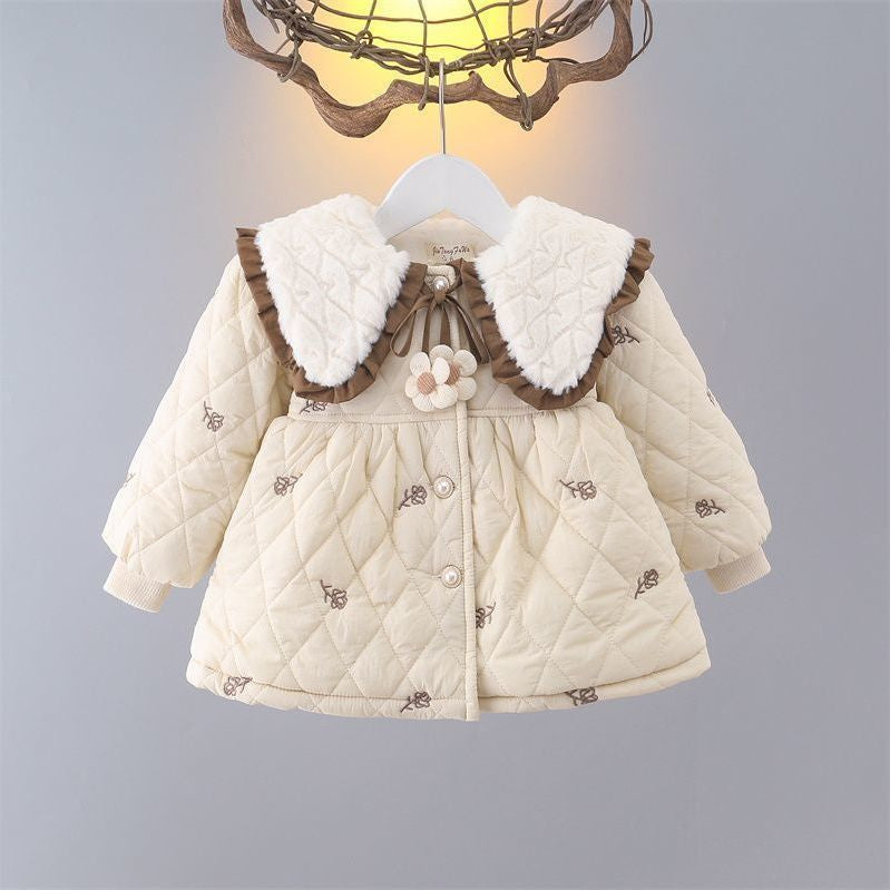 New Stylish Cotton-padded Coat For Baby Girls Childrens Quilted Winter Wear