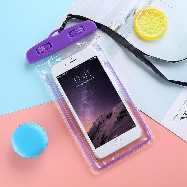 Colorful Pouch Universal Waterproof Cell Phones Useful Dropping Convenient To Use Lightweight Portable Bags Plastic Waterproof Underwater Pouch for Mobile Phone Case & Strap 3.5 -6 inch