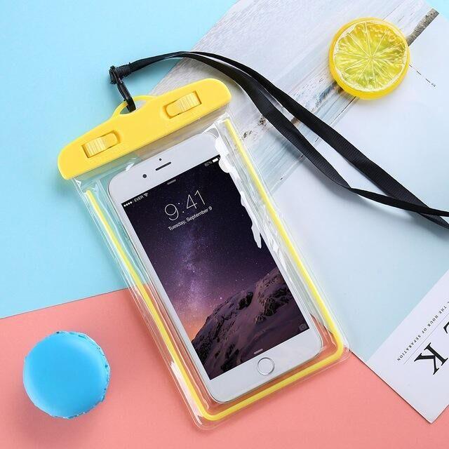 Colorful Pouch Universal Waterproof Cell Phones Useful Dropping Convenient To Use Lightweight Portable Bags Plastic Waterproof Underwater Pouch for Mobile Phone Case & Strap 3.5 -6 inch