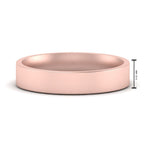 Comfort Fit Flat 4 mm Mens Wedding Band