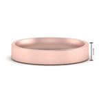 Comfort Fit Flat 4 mm Mens Wedding Band