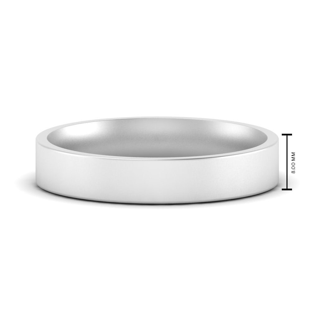 Comfort Fit Flat 4 mm Mens Wedding Band