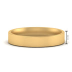 Comfort Fit Flat 4 mm Mens Wedding Band