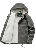 Men's Plus Size Sherpa Lined Hooded Winter Jacket