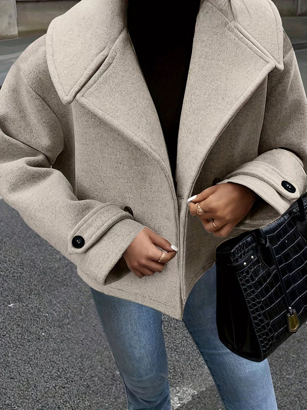 Double-Breasted Crop Outerwear
