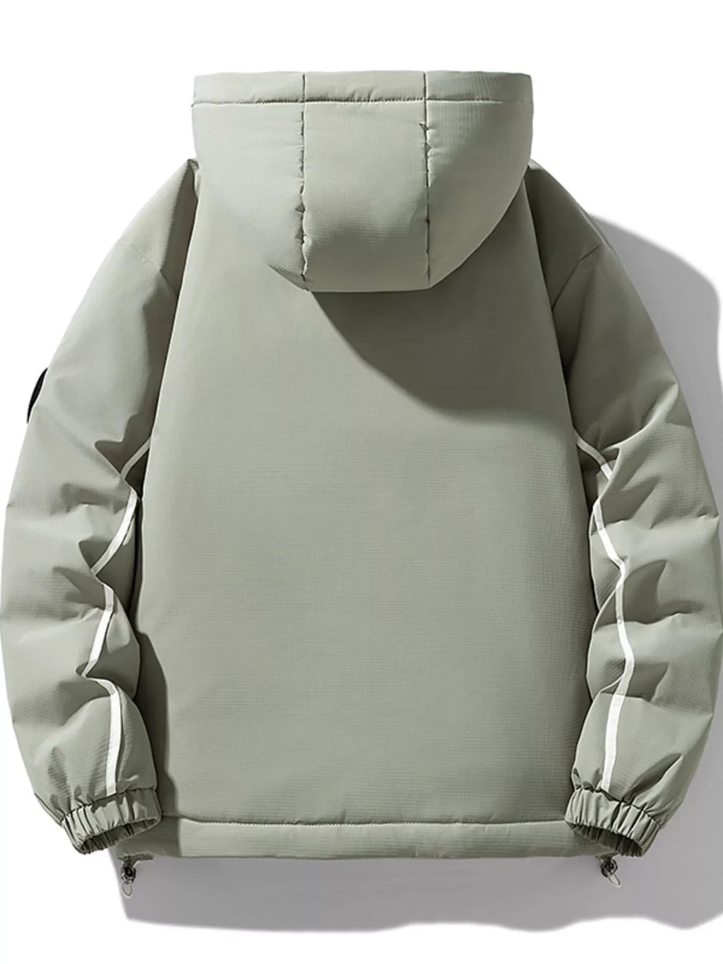 Men's Plus Size Contrast Hooded Puffer Jacket