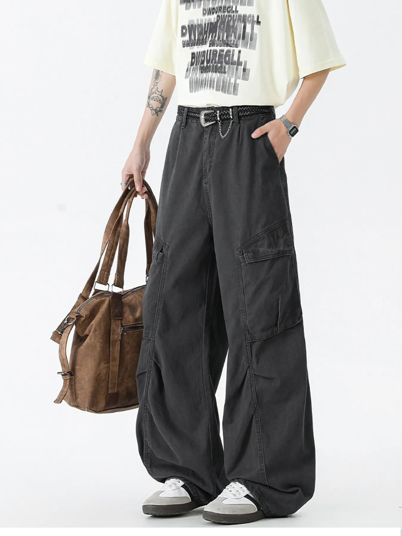 Men's Vintage Washed Cargo Jeans