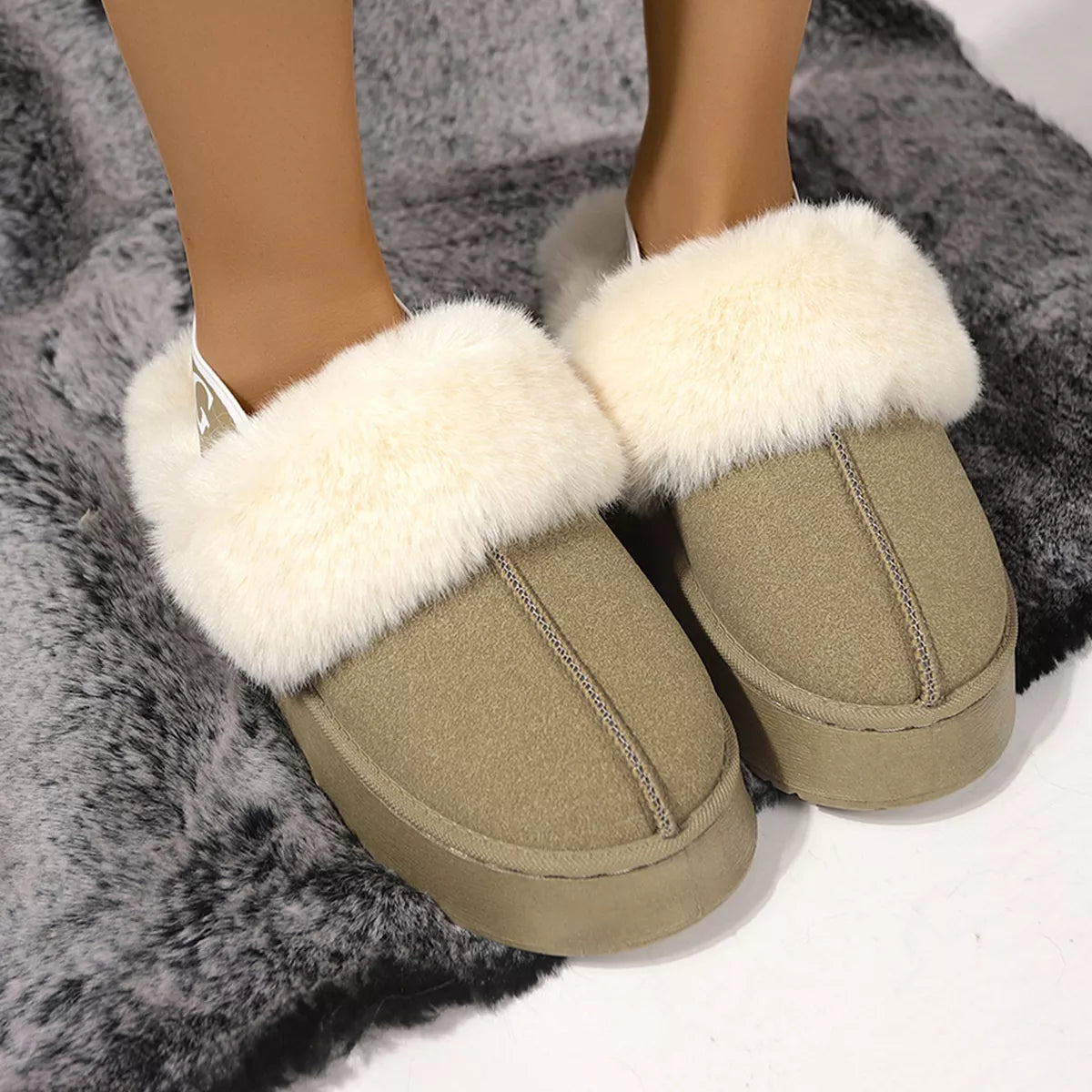 Round Toe Platform Ankle Boots